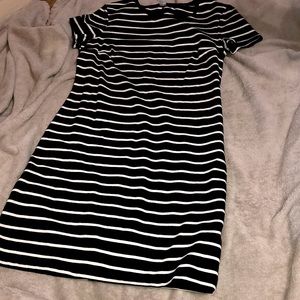 Black midi thick stretch dress